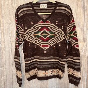 Beautiful Vintage Denim Supply Ralph Lauren Southwestern Aztec Sweater Top {M}